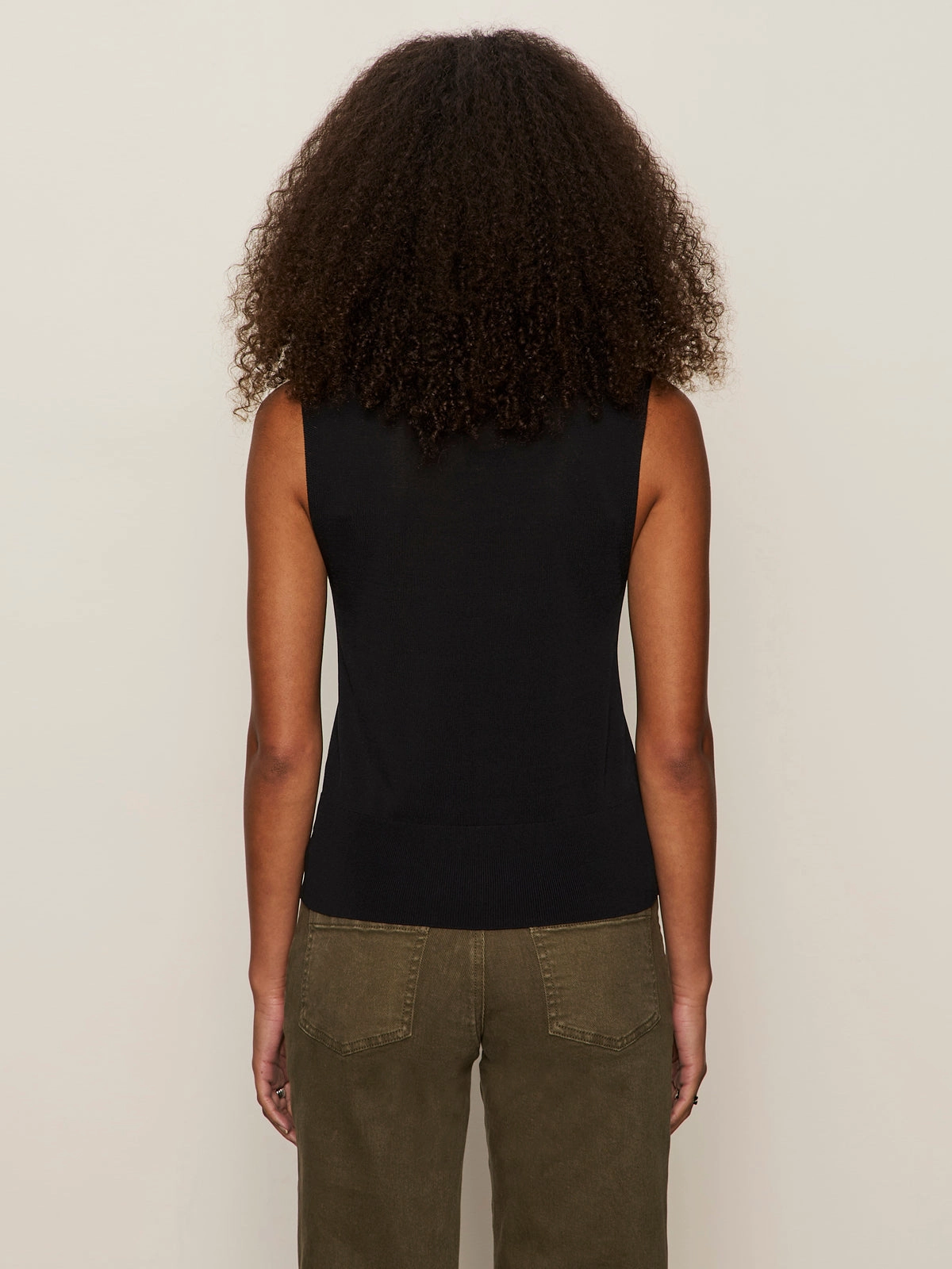 Hooded Knit Variation Off-Duty Fit Knitted Button Front Top Black