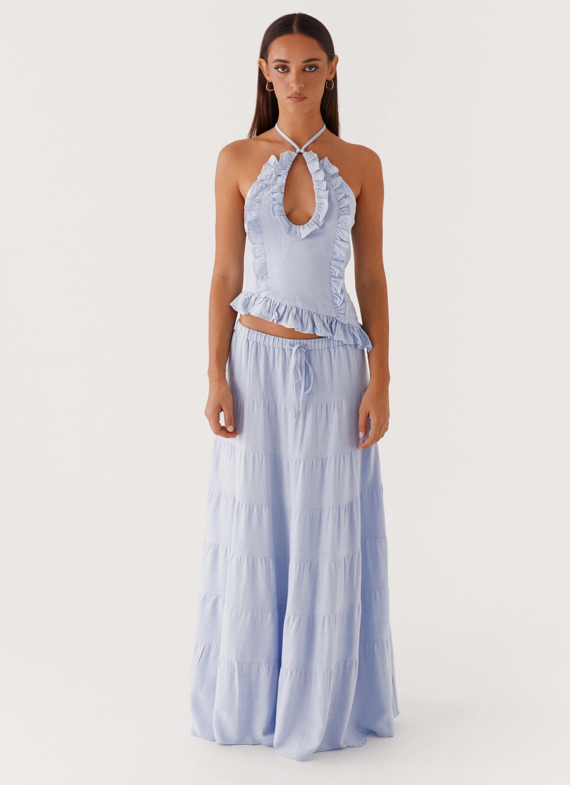 FlexibleKnit Mariella Linen Top - Blue