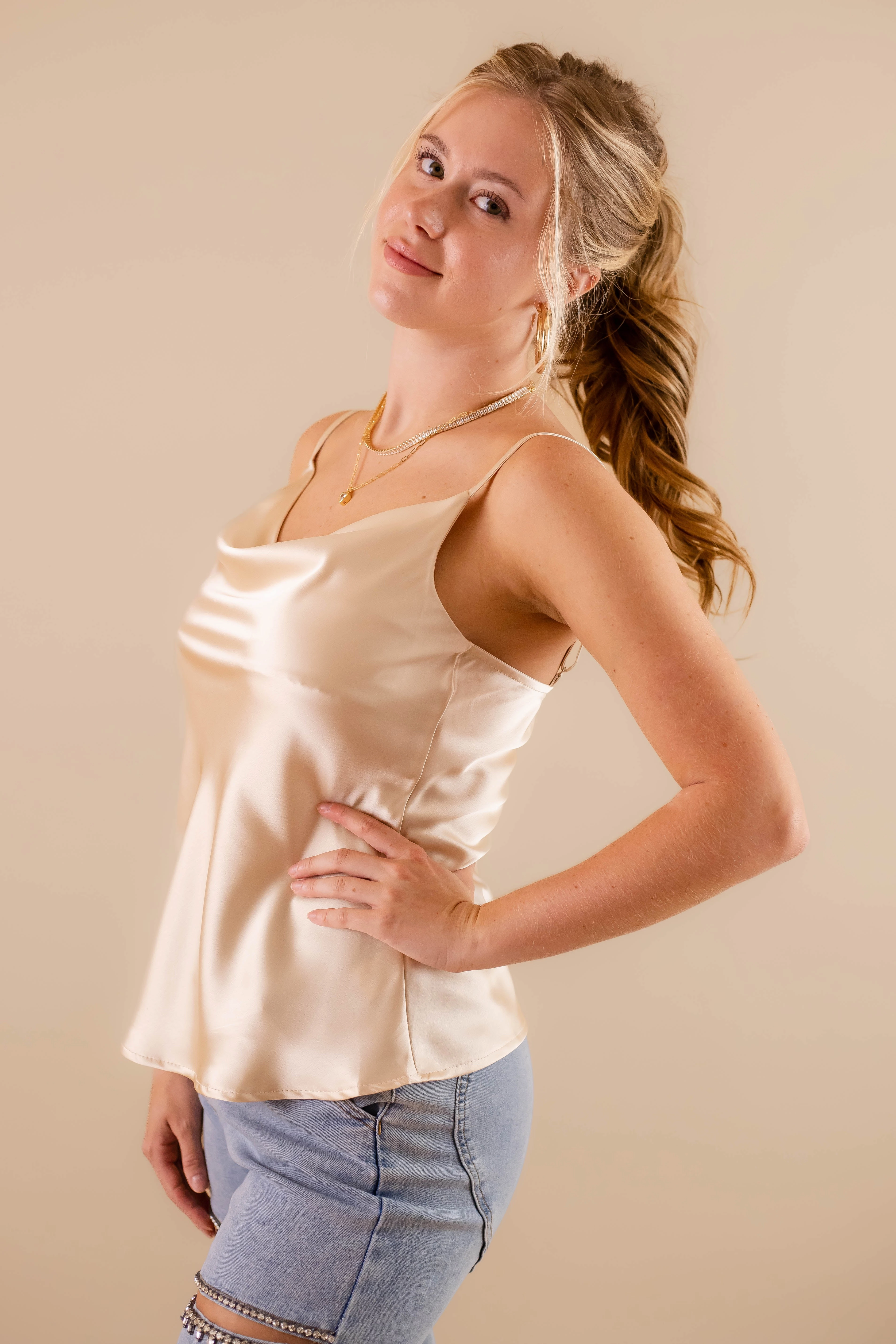 DurableZipper One Less Worry Top-Champagne