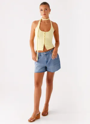 DoubleLayered Stress Zones Roland Denim Shorts - Blue Soft and Light Full Comfort Roland Denim Shorts - Blue