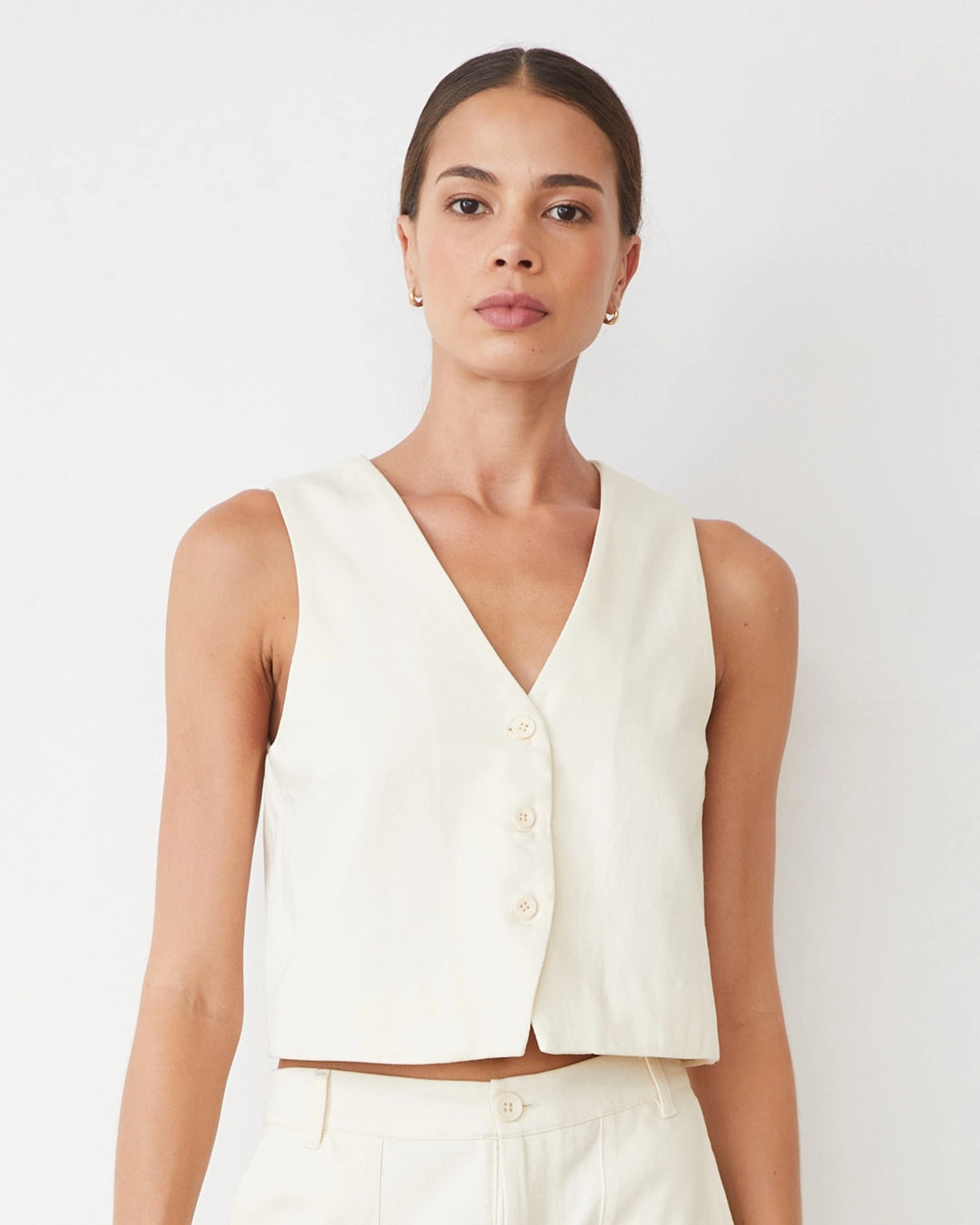 Non Slip Shoulder Seams Soft Twill Relaxed Vest