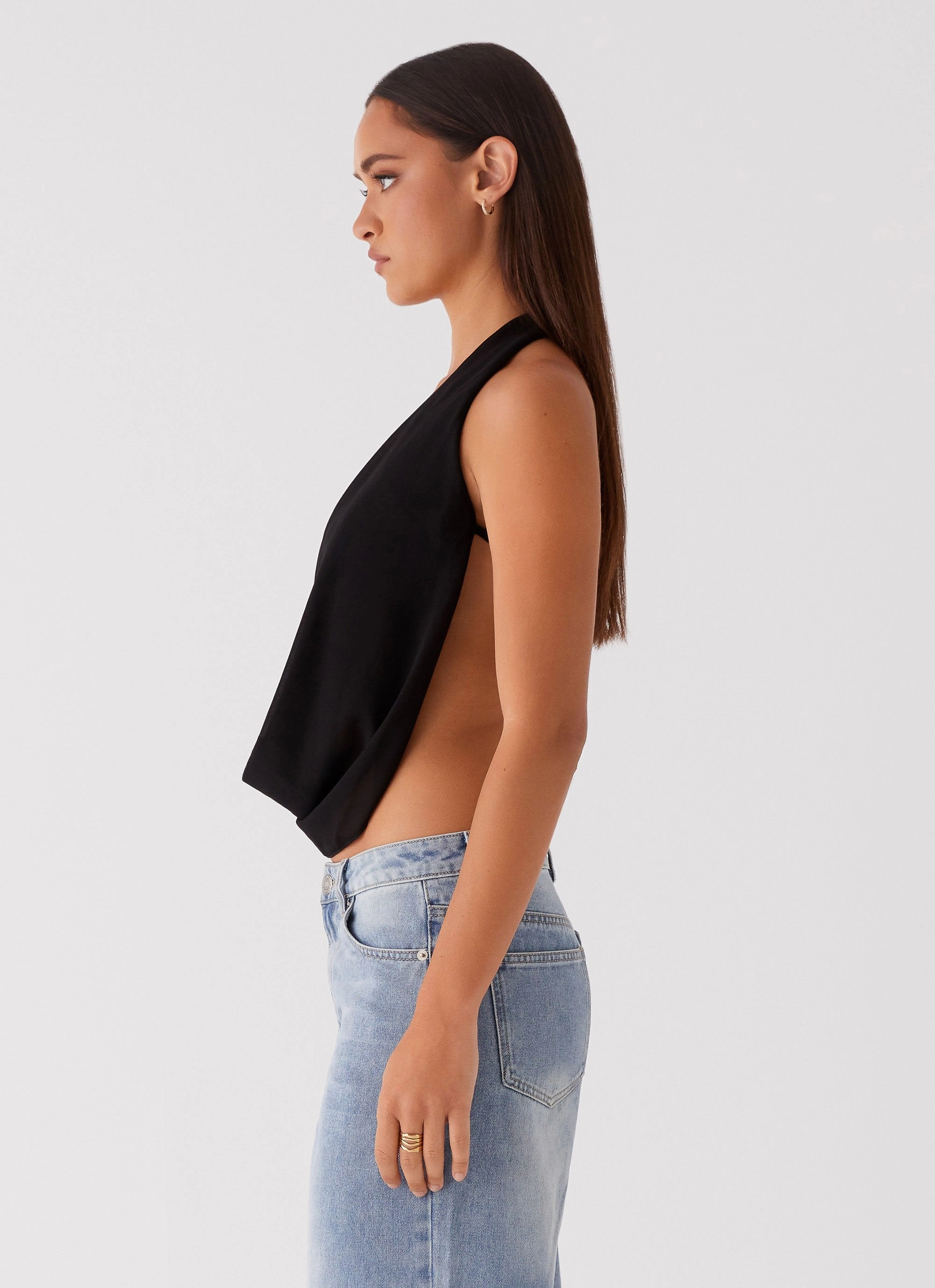 Elysia Chiffon Top - Black Casual Blouse