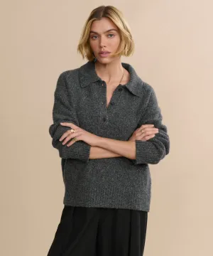 DoubleStitchedHem Cashmere Burke Polo Breathable Design Relaxed Dress Cashmere Burke Polo
