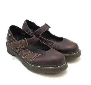 Dr. Martens Women's Brown Round Toe Chunky Heel Mary Jane Shoes - Size 9