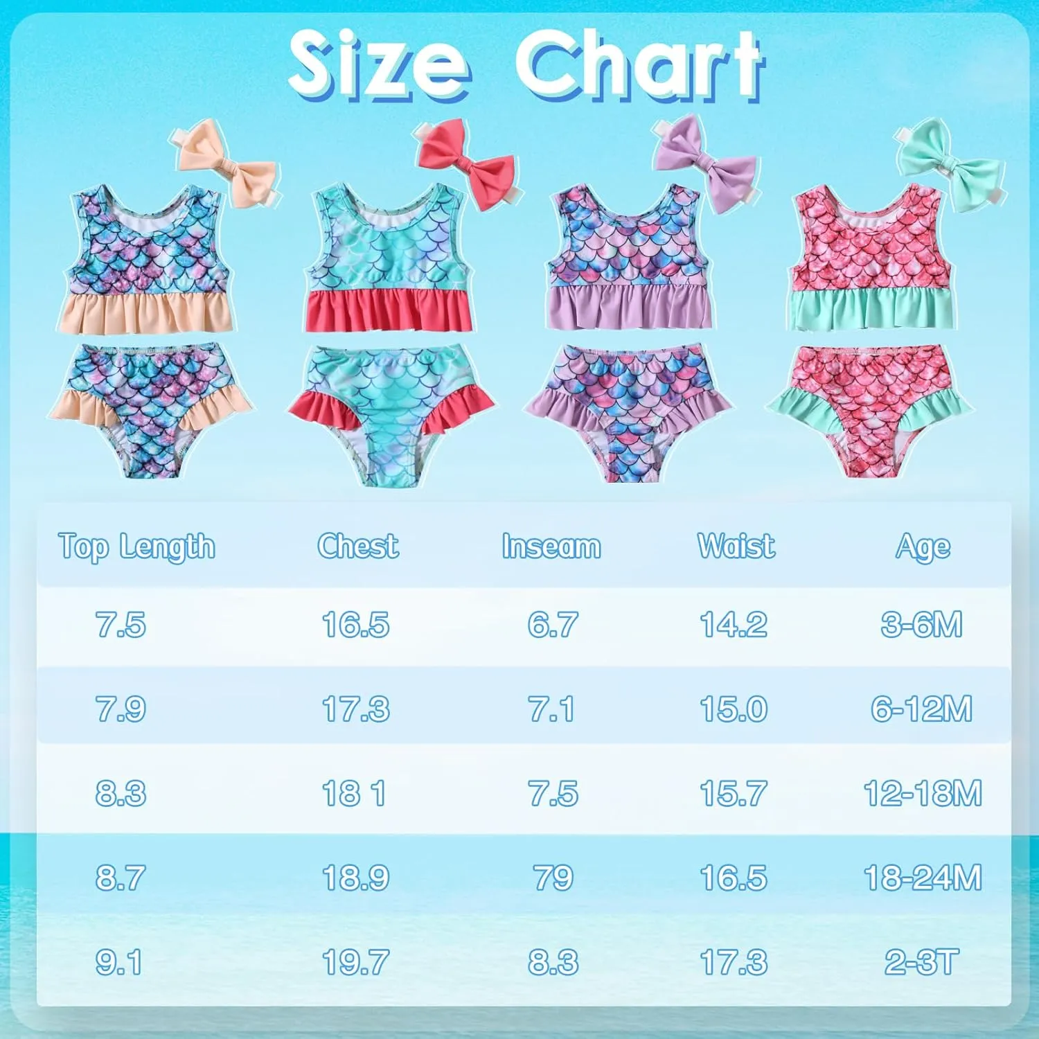 DREAM BUS 2-Piece Toddler Girls Sleeveless Tankini Swimsuits Baby Girl Bikini Sets Infrant Bathing Suit Summer Swimwear