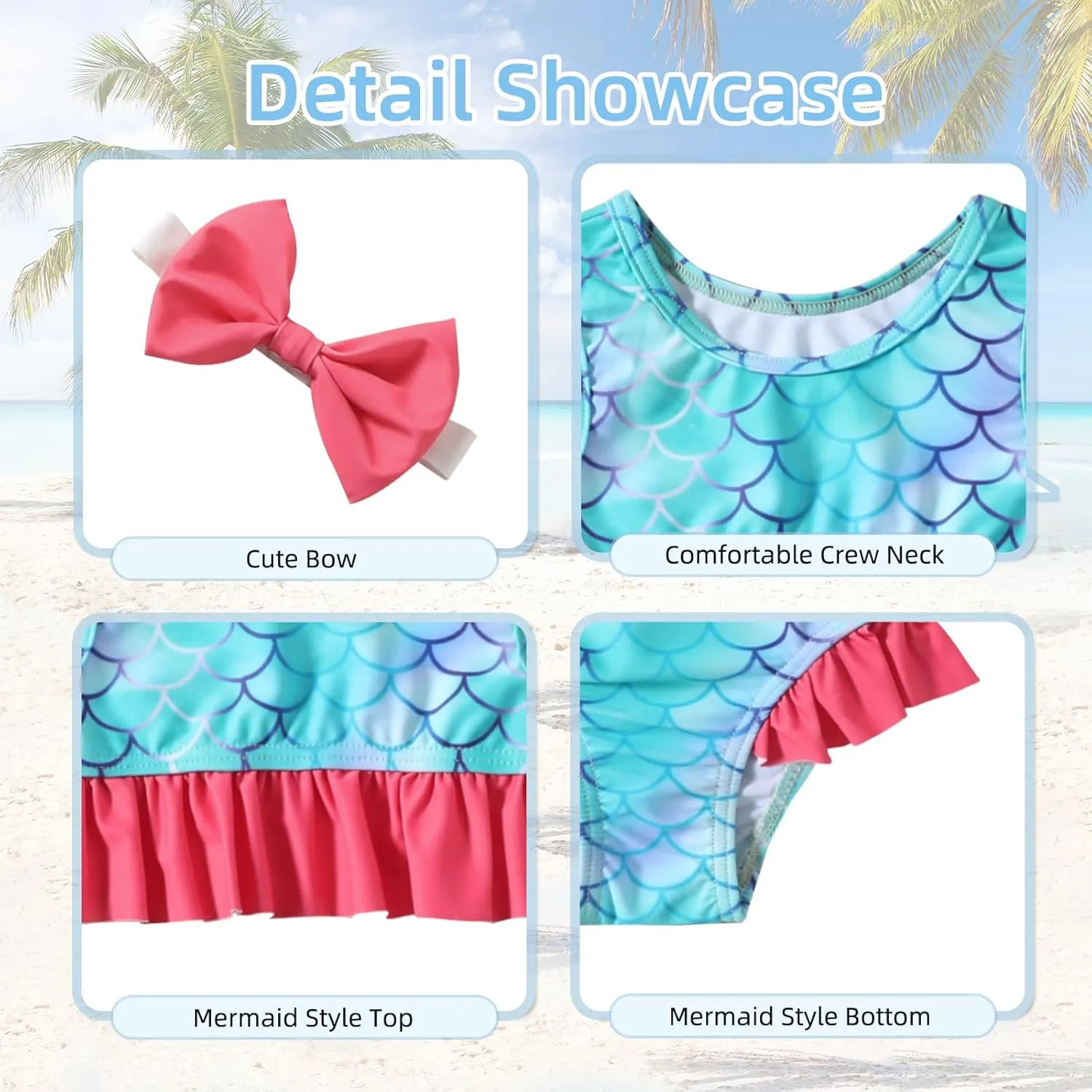 DREAM BUS 2-Piece Toddler Girls Sleeveless Tankini Swimsuits Baby Girl Bikini Sets Infrant Bathing Suit Summer Swimwear