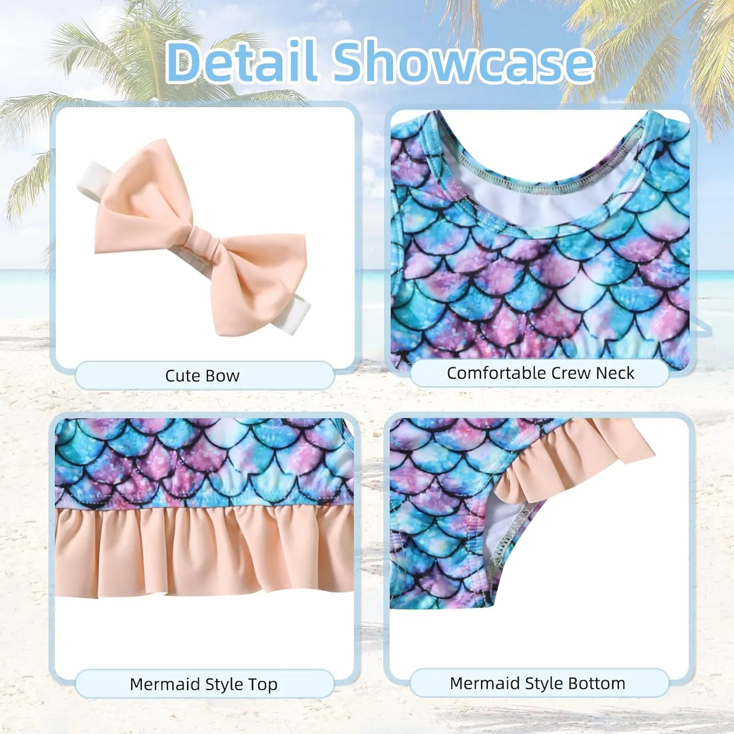 DREAM BUS 2-Piece Toddler Girls Sleeveless Tankini Swimsuits Baby Girl Bikini Sets Infrant Bathing Suit Summer Swimwear