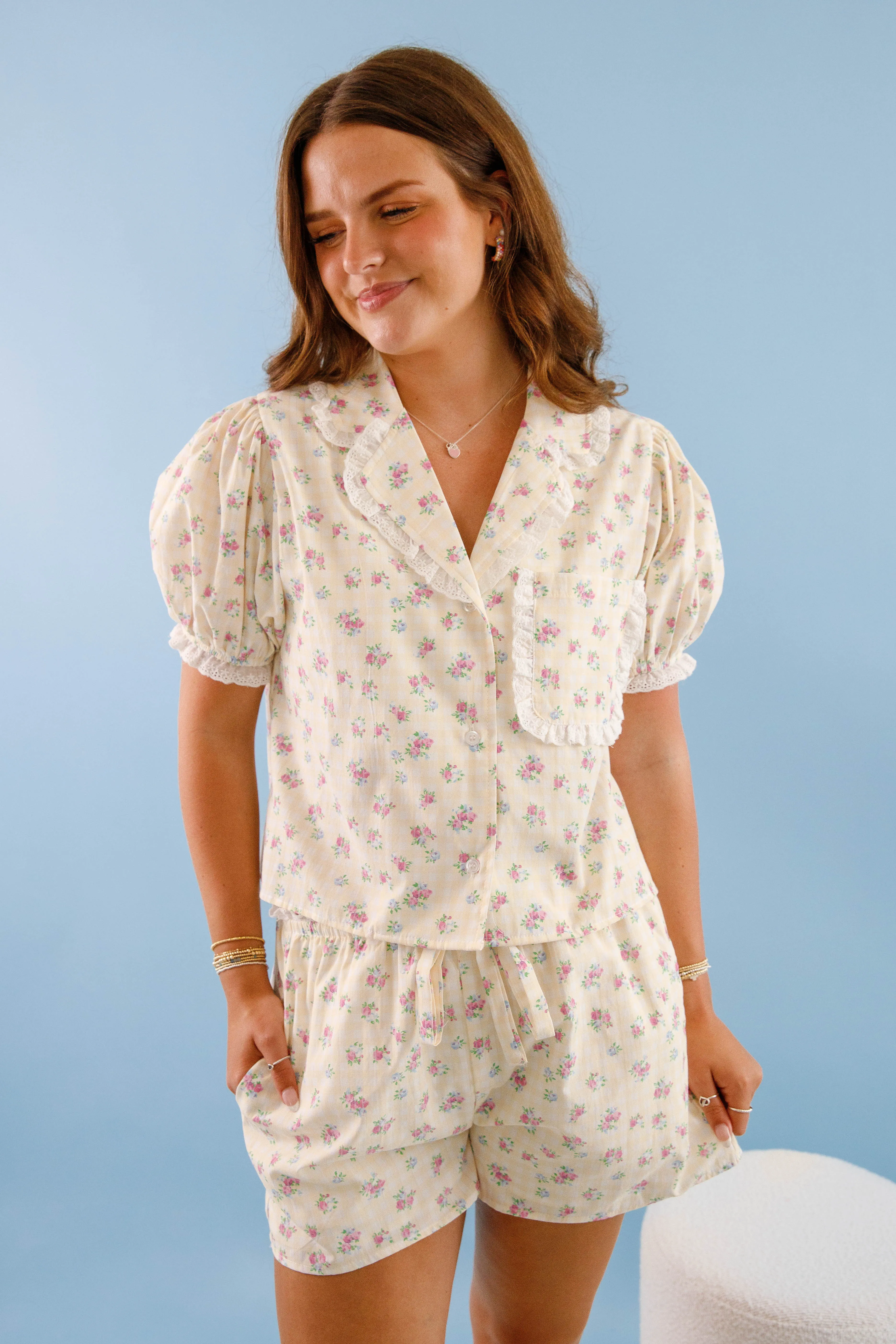 AdjustableHemCuffs Dreaming Til Sunshine Pajama Top