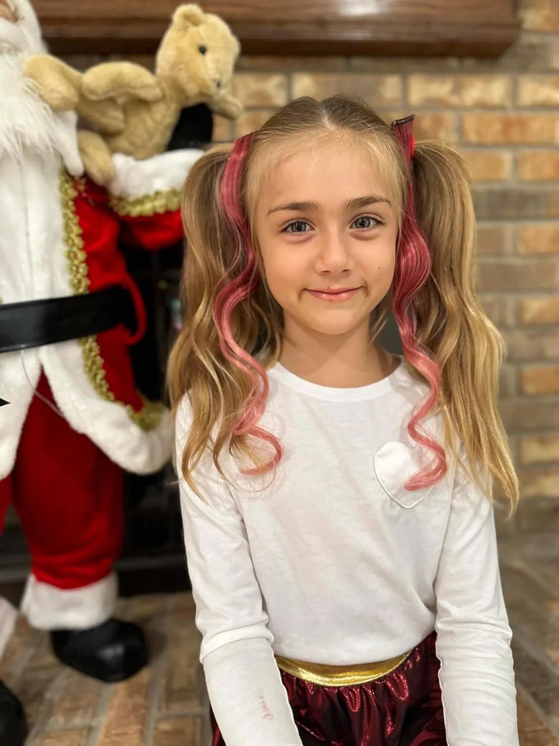 Dreamlover Mix Colored Hair Extensions for Kids, Girls Clip In Rainbow Hair Extensions, Dual-color Curly Hairpieces for Halloween, 24 Pieces