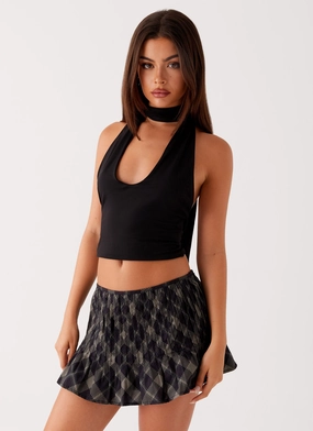 Dreamscape Mini Skirt - Check Gripper Elastic Hem Secure fit Dreamscape Mini Skirt - Check