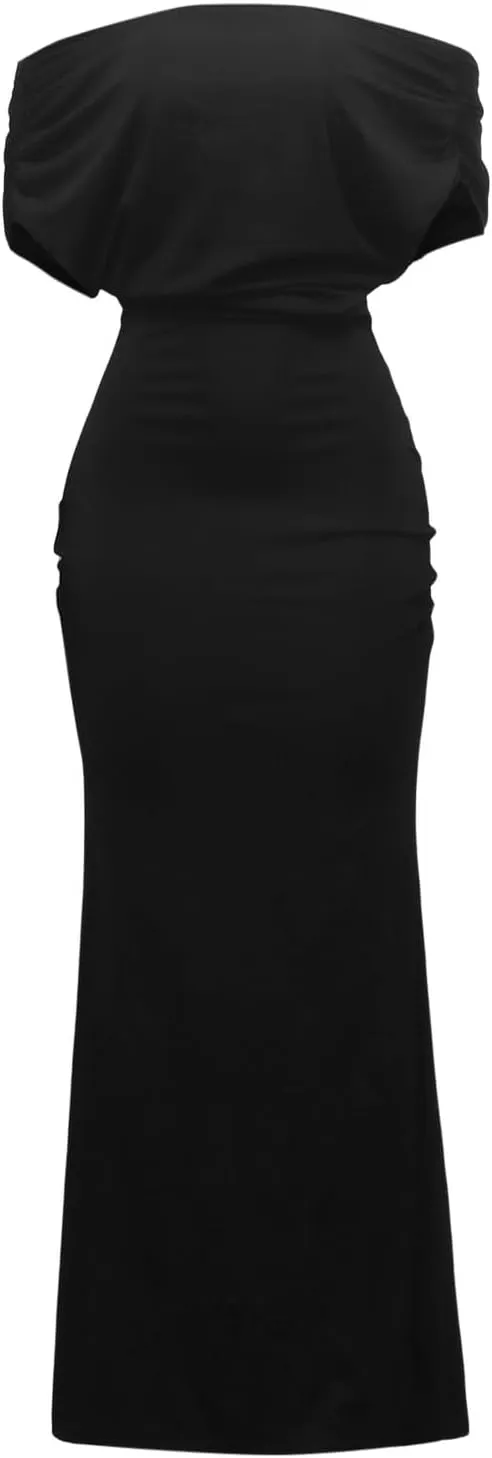 Dress for Women Off Shoulder Bodycon Maxi Dress Elegant Sleeveless Off Shoulder Formal Dress Party Evening Dress