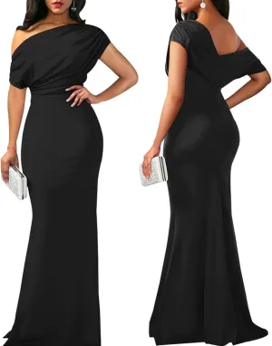 Dress for Women Off Shoulder Bodycon Maxi Dress Elegant Sleeveless Off Shoulder Formal Dress Party Evening Dress