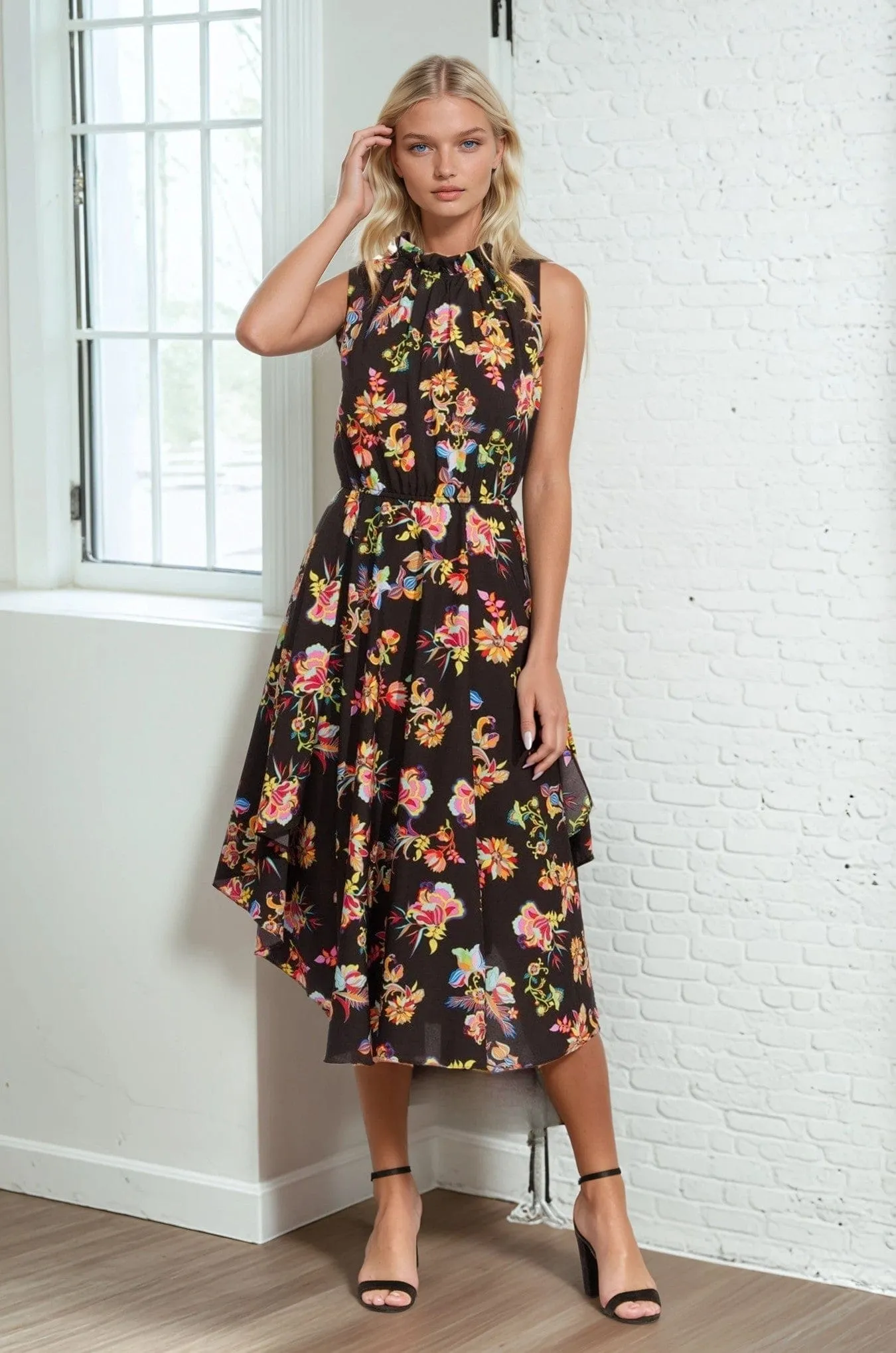 Shentel Dress - Midnight Floral Life Soft