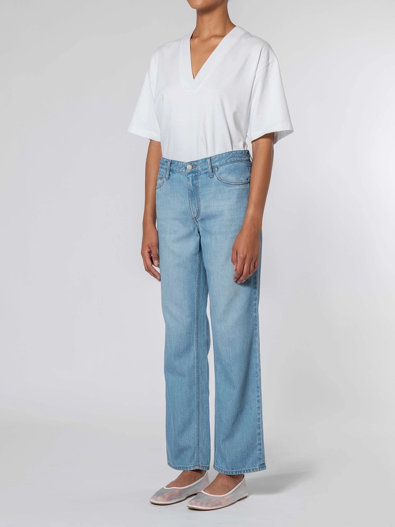 Daria Jean Blue Brushed Soft Texture Sleek Look