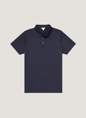 Stylish Top Cozy Comfort Men's Jersey Classic Polo Shirt in Navy