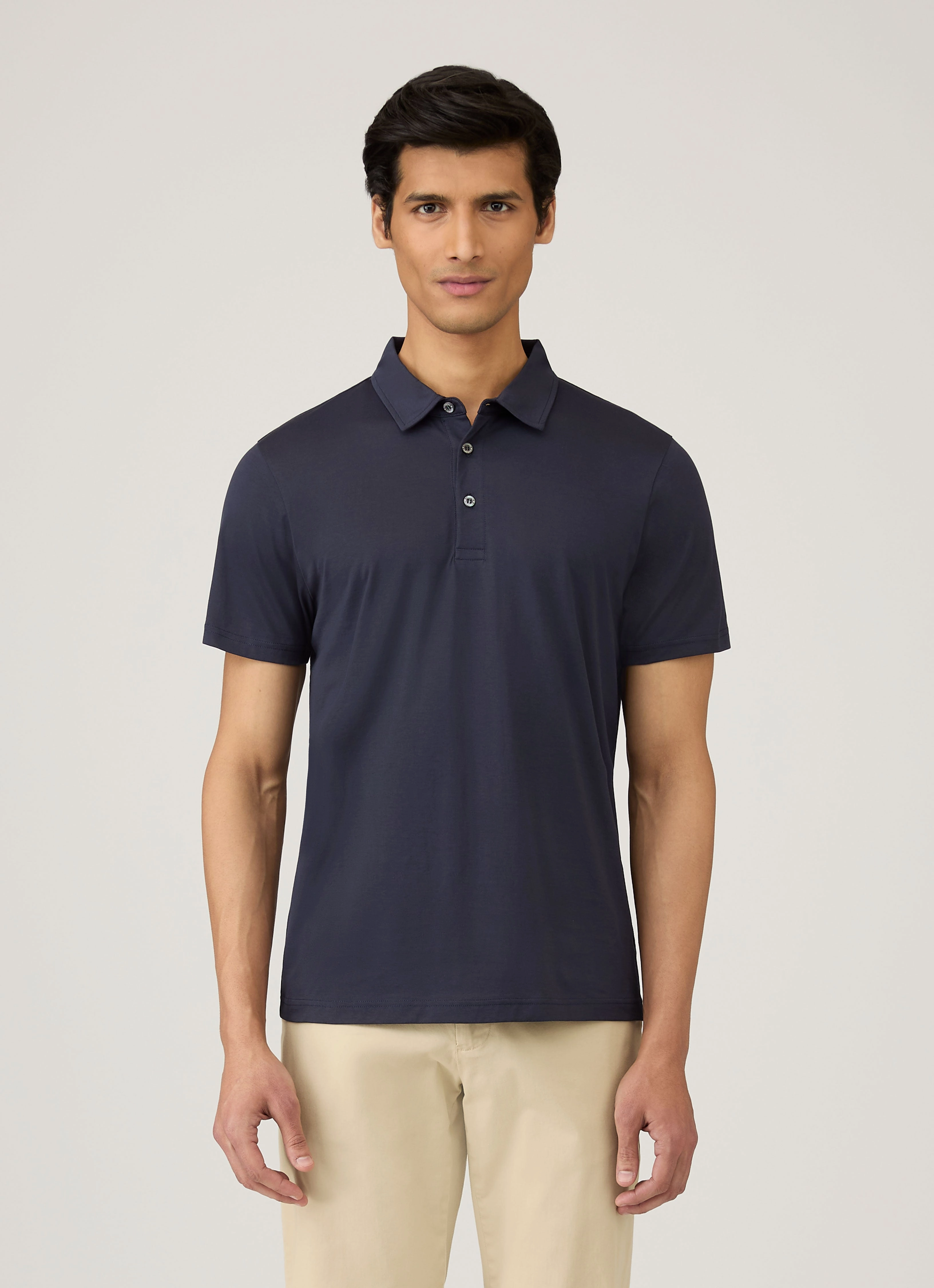 Men's Jersey Classic Polo Shirt in Navy Simple Comfort