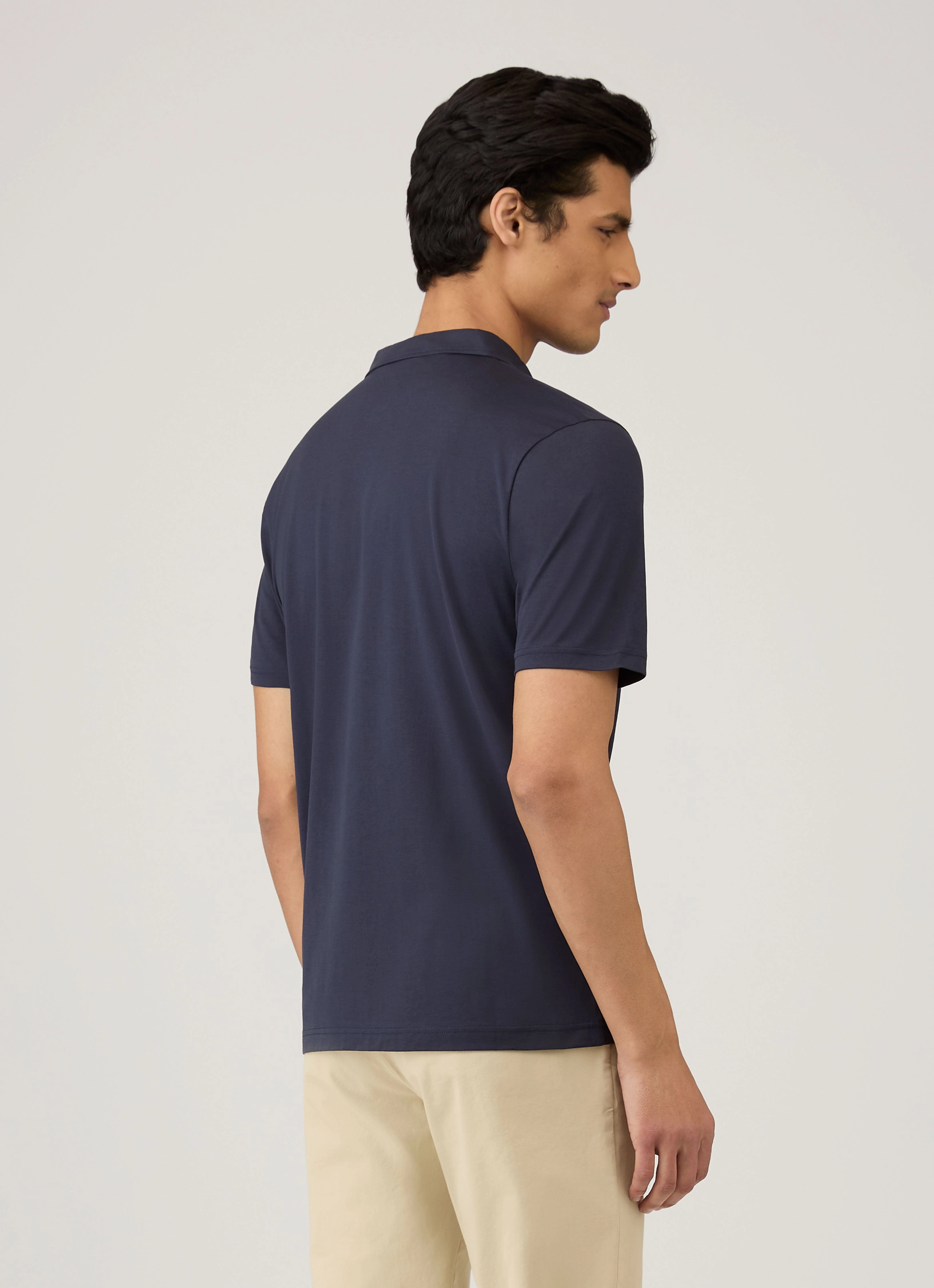 Cotton fabric Fashion Must-Have Men's Jersey Classic Polo Shirt in Navy