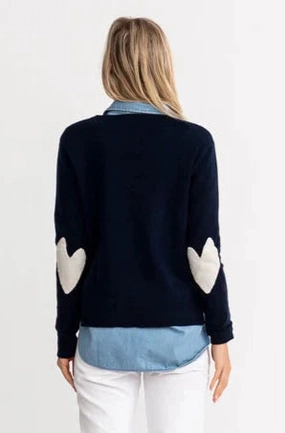 Durable Fabric Kerri Rosenthal Cashmere Patchwork heart Pullover Sweater Kerri Rosenthal Cashmere Patchwork heart Pullover Sweater Chill Comfort Wear