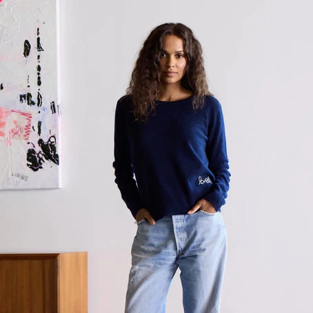 Winter Comfort Wear Lightweight Wear Kerri Rosenthal Cashmere Patchwork heart Pullover Sweater