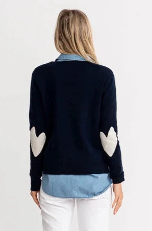 Kerri Rosenthal Cashmere Patchwork heart Pullover Sweater Simple Chic Bio Based Textile Innovation