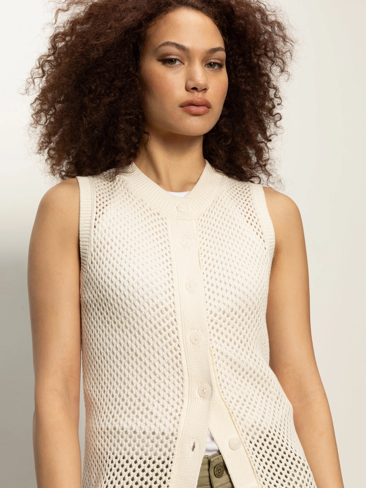 Long Openwork Vest Macrame Unstructured Fit