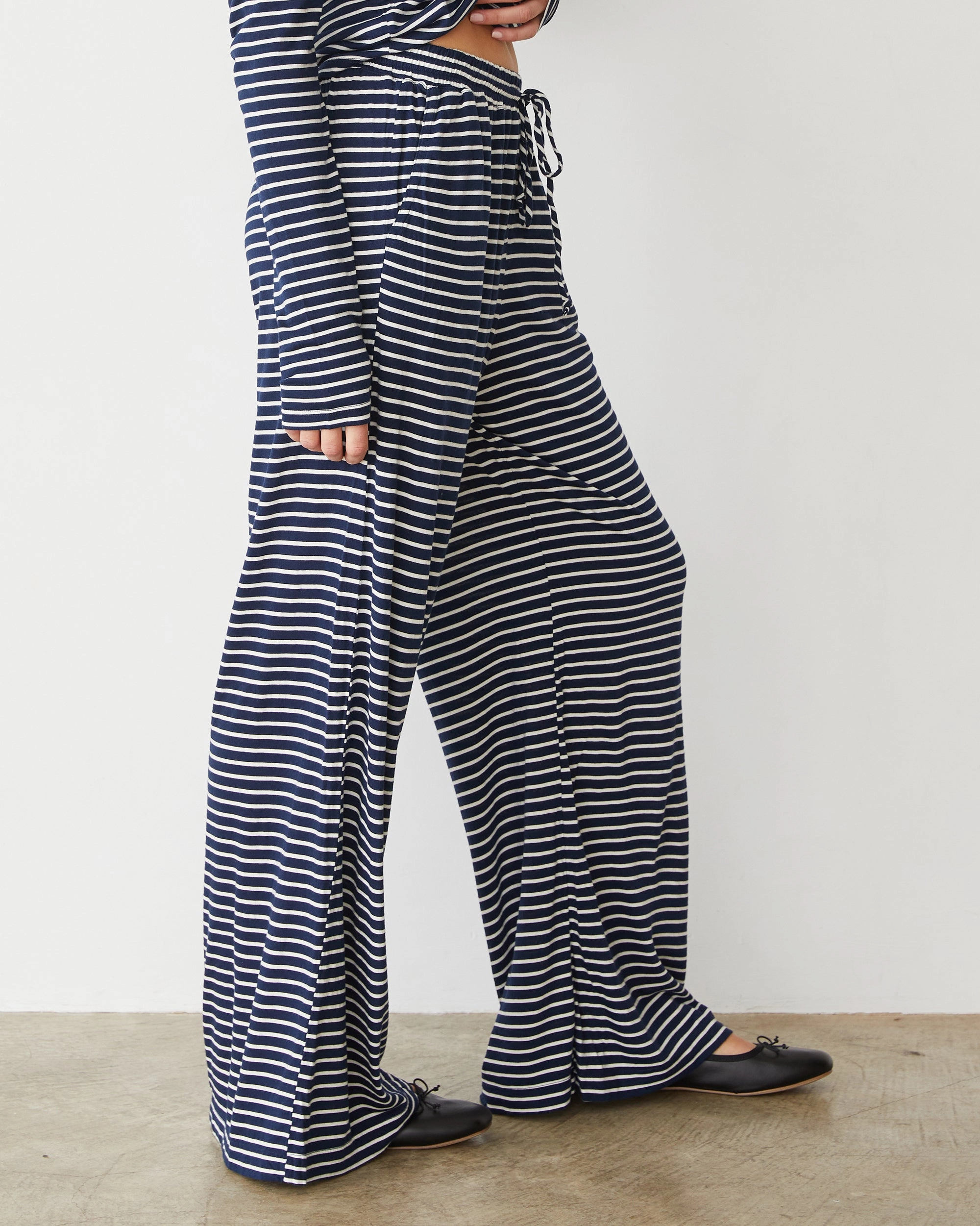 Stripe Jersey Wide Leg Pant Stretch Flex Breathable wear