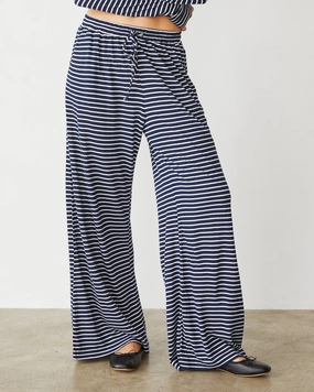 Durable Style Stripe Jersey Wide Leg Pant Stripe Jersey Wide Leg Pant Durable Weave