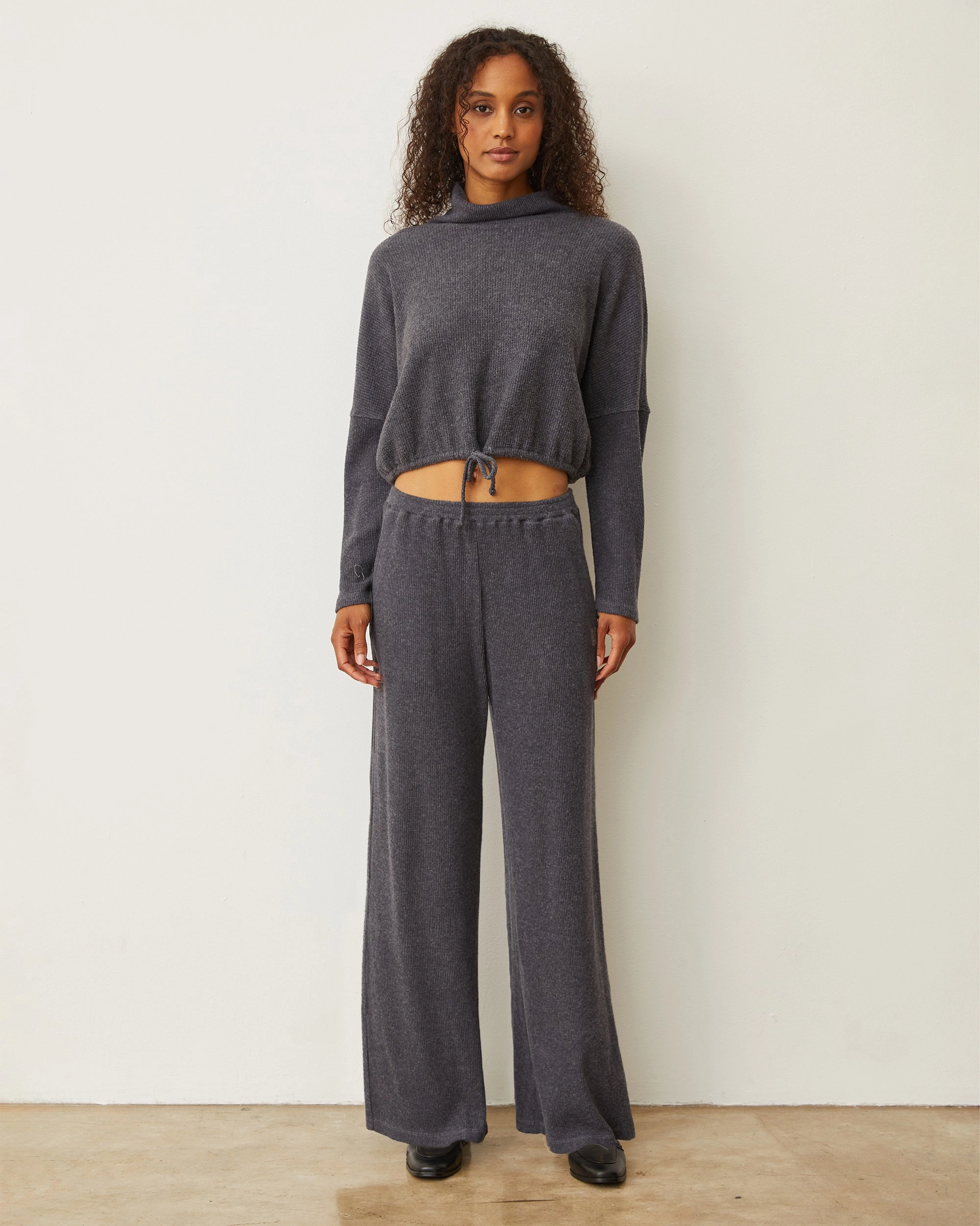 Snag Proof Fabric Flowy legs Brushed Rib Pant