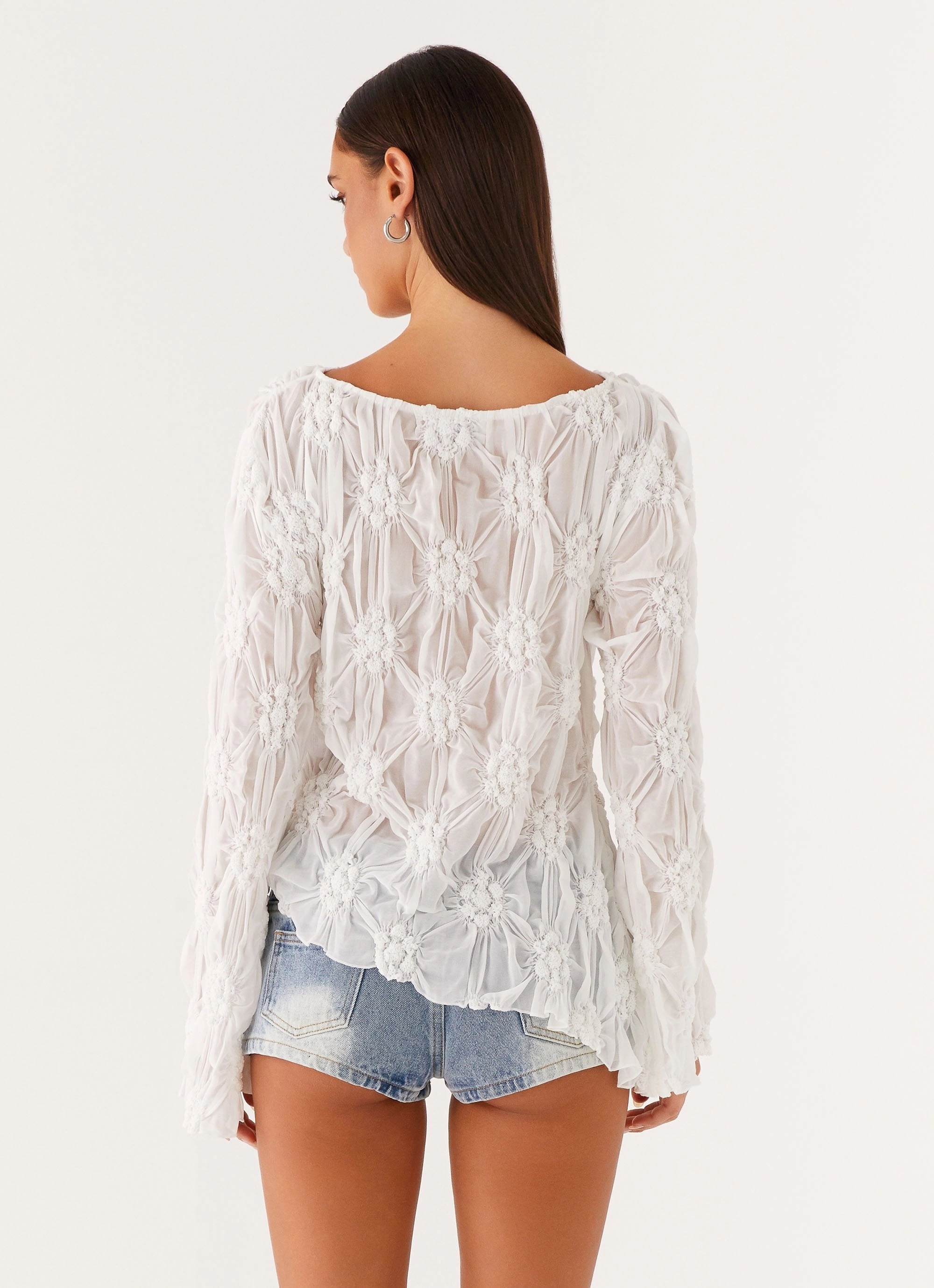 Mia Long Sleeve Top - Ivory DoubleStitchedSeams