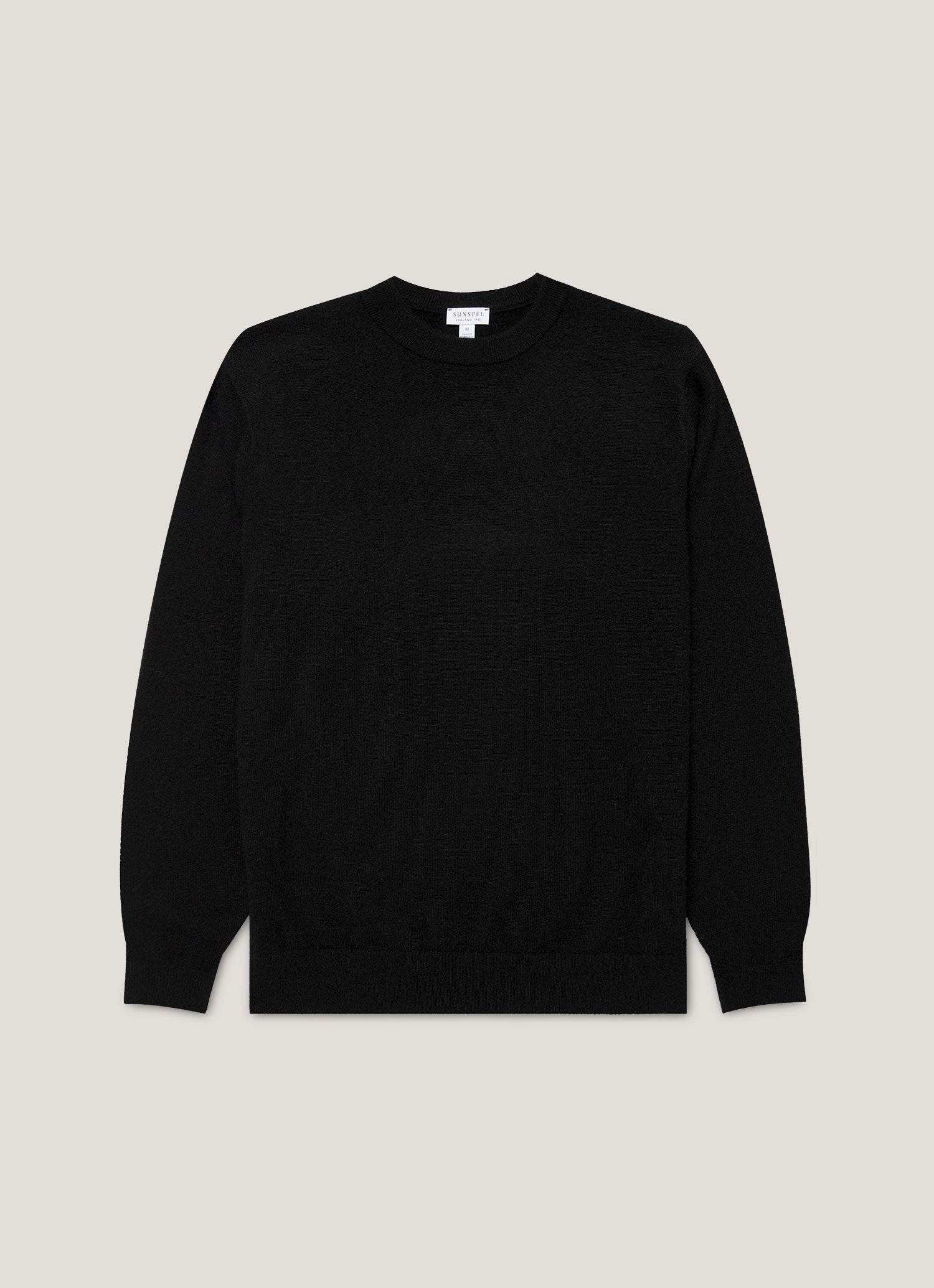 Modern Basic Men's Cashmere Crew Neck Jumper in Black