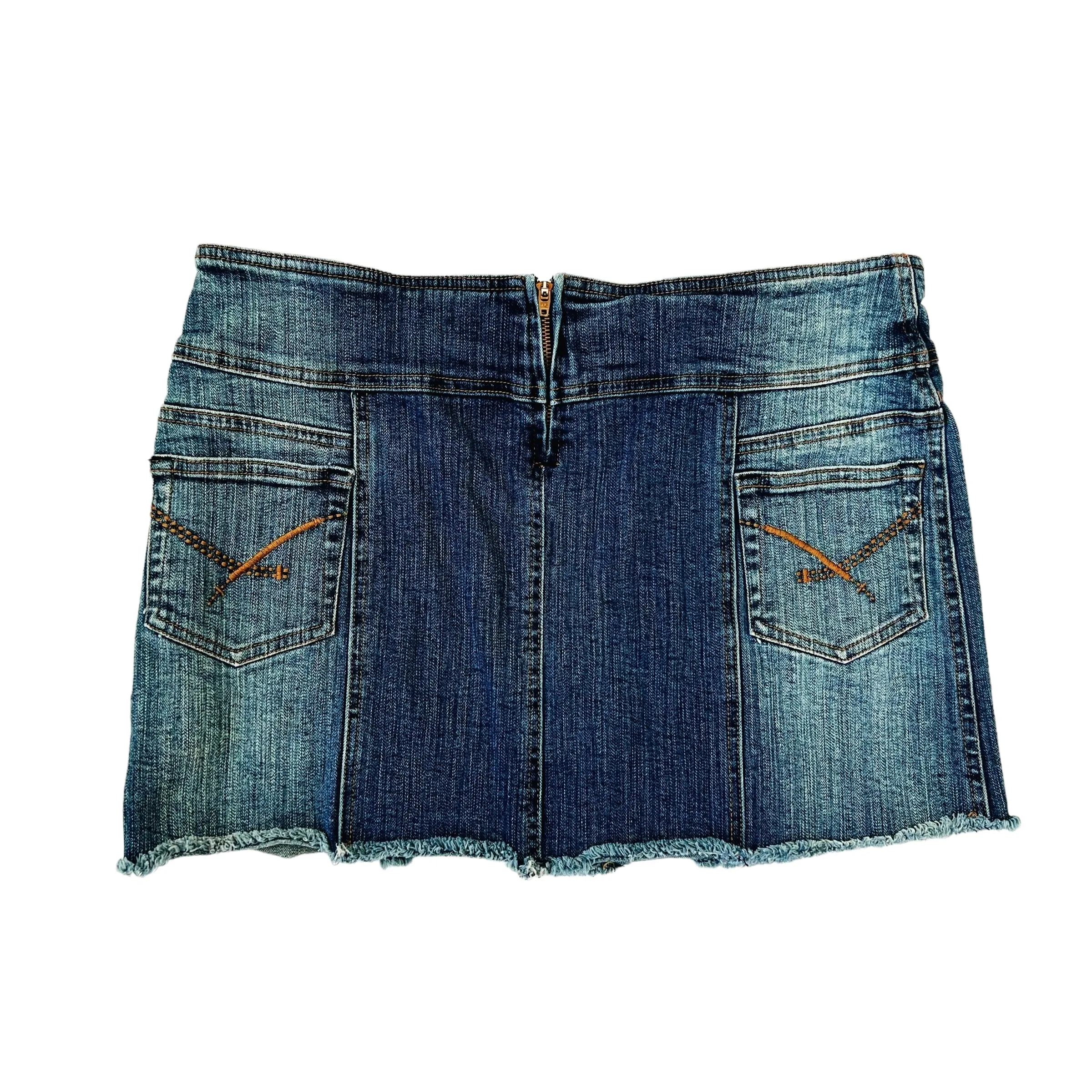 Early 2000s Denim Buckle Mini Skirt (M/L)