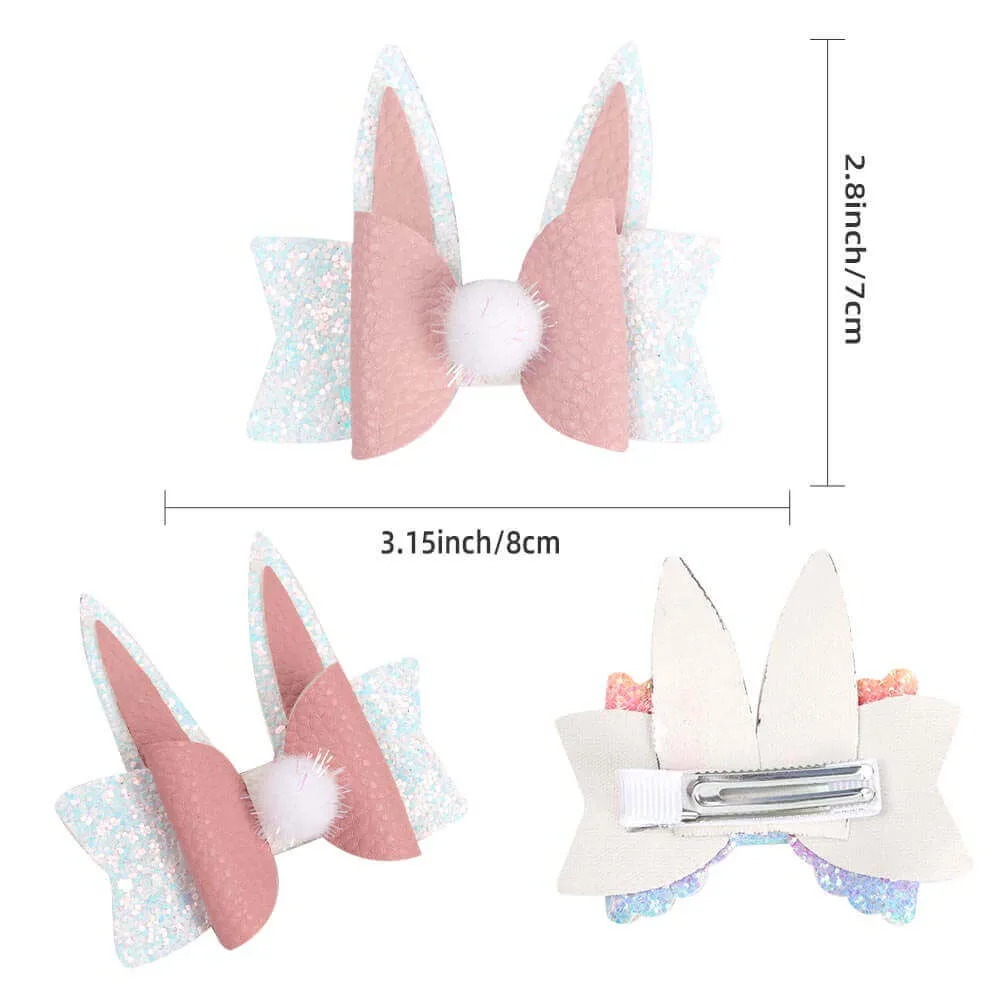 Easter Rabbit Ears Leather Hair Bows