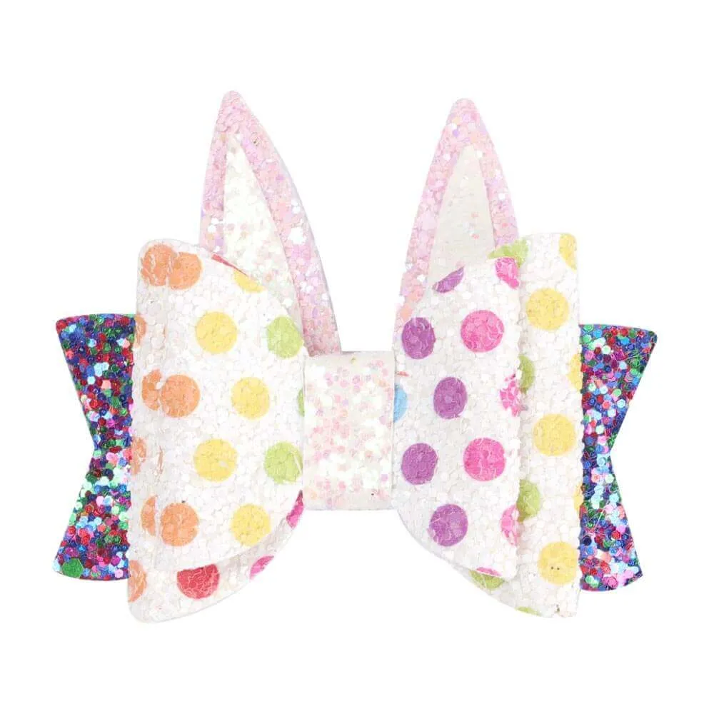 Easter Rabbit Ears Leather Hair Bows