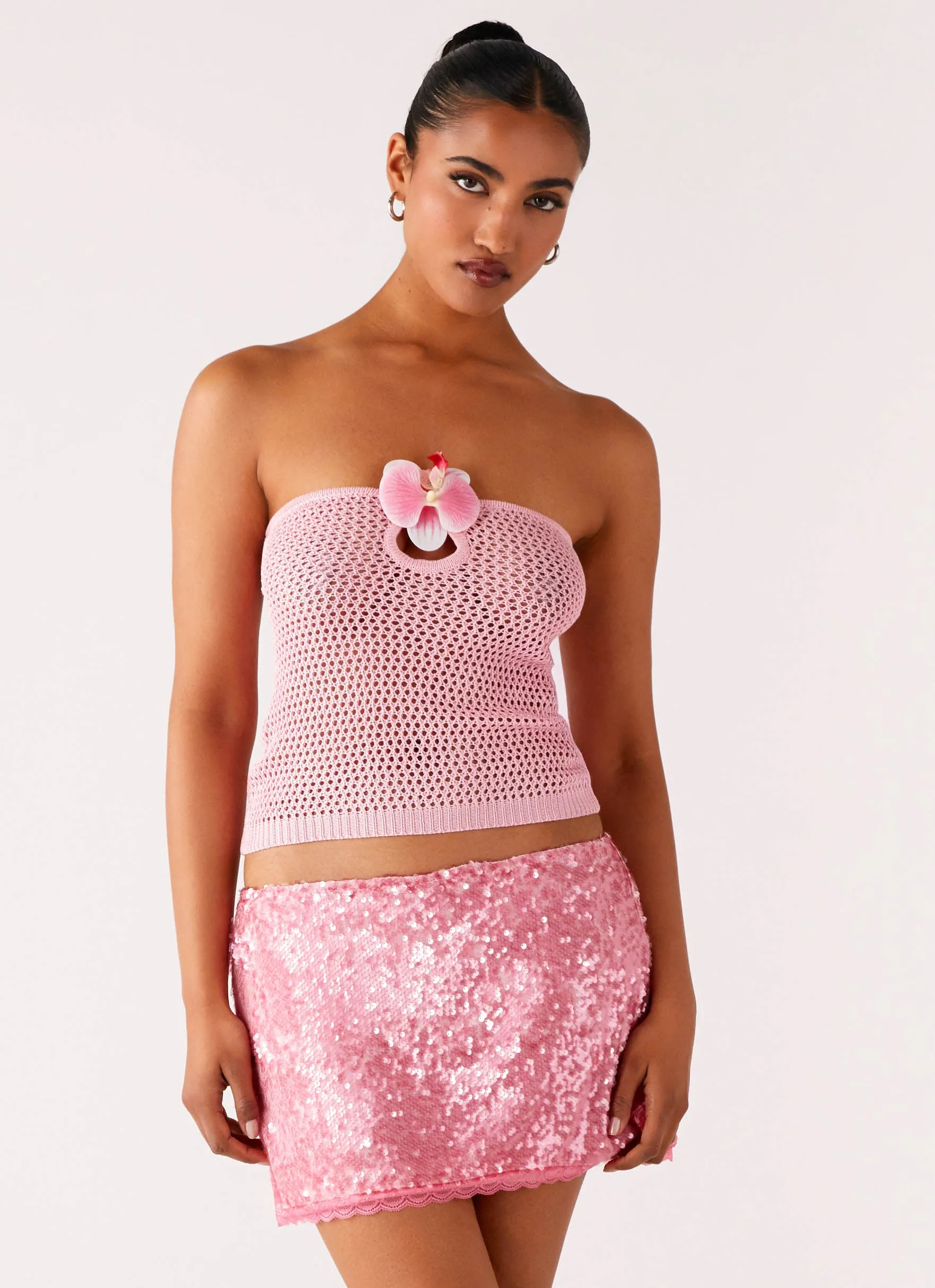 Easy Flex Design Palila Sequin Mini Skirt - Pink