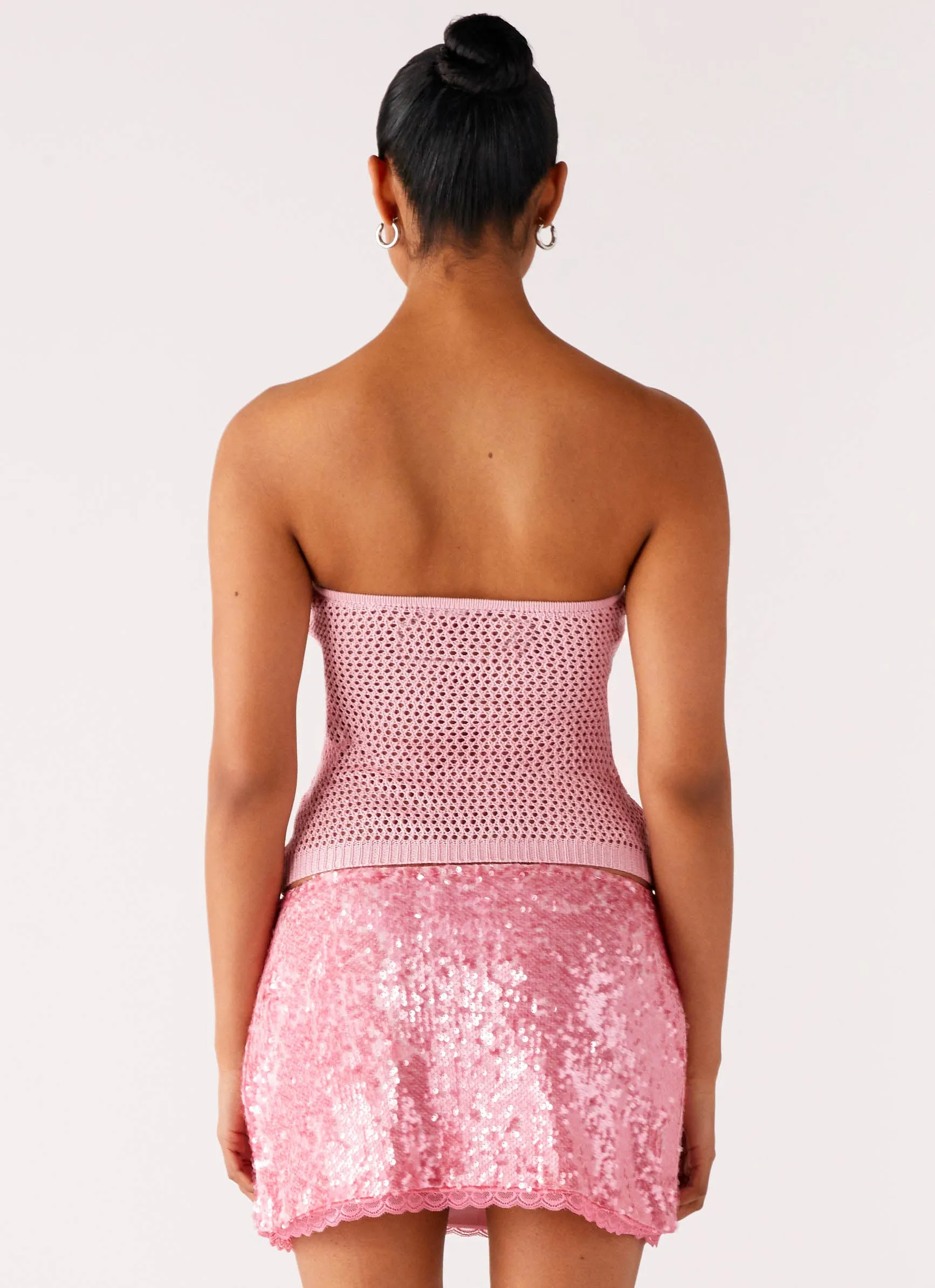 Palila Sequin Mini Skirt - Pink Core Stretch