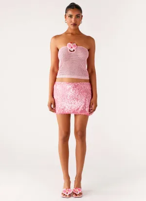 Easy Care Fabric Technology Palila Sequin Mini Skirt - Pink Palila Sequin Mini Skirt - Pink Compact Storage Comfy Fit