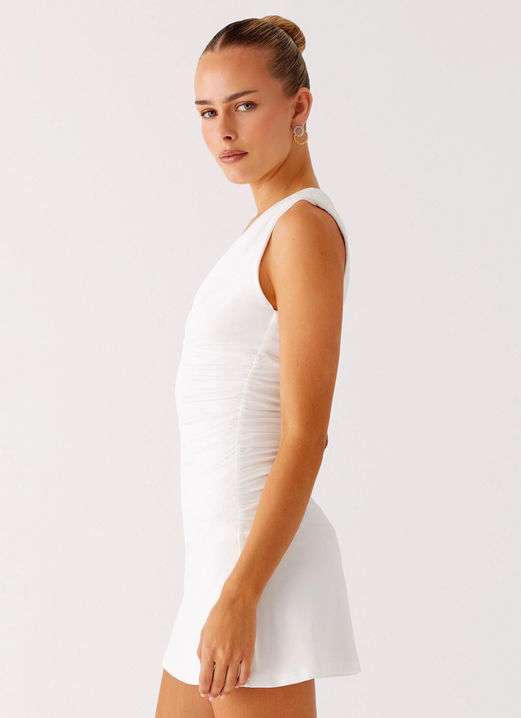 Eco Friendly Easy Chic Cherry Sky Mini Dress - White