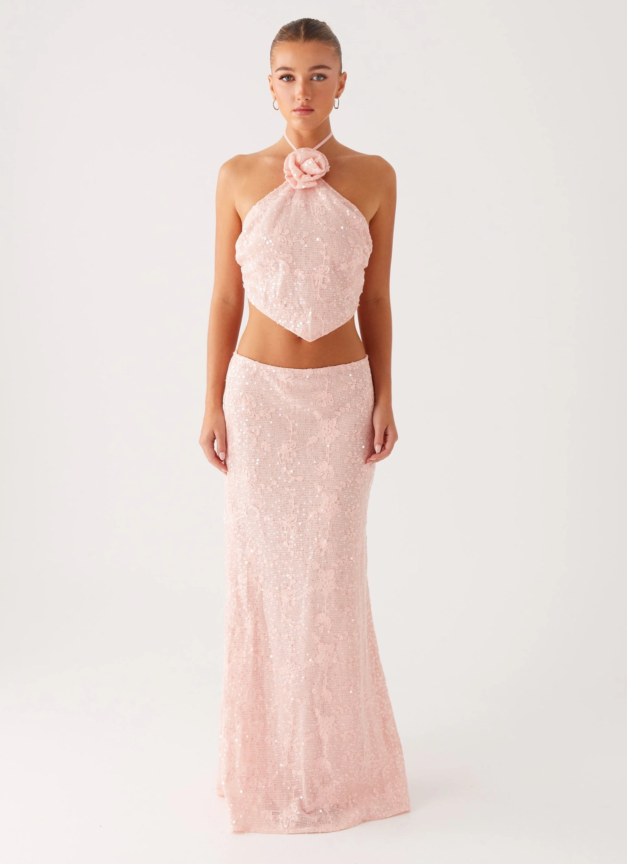 Nico Sequin Maxi Skirt - Pink Modern Combo