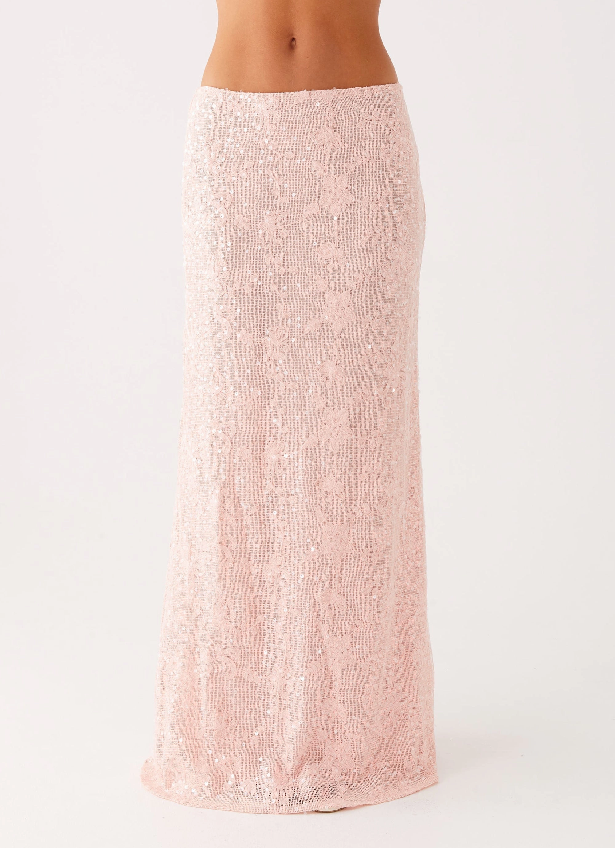 Cozy Vibes Nico Sequin Maxi Skirt - Pink