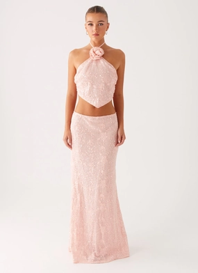 Nico Sequin Maxi Skirt - Pink Modern Combo