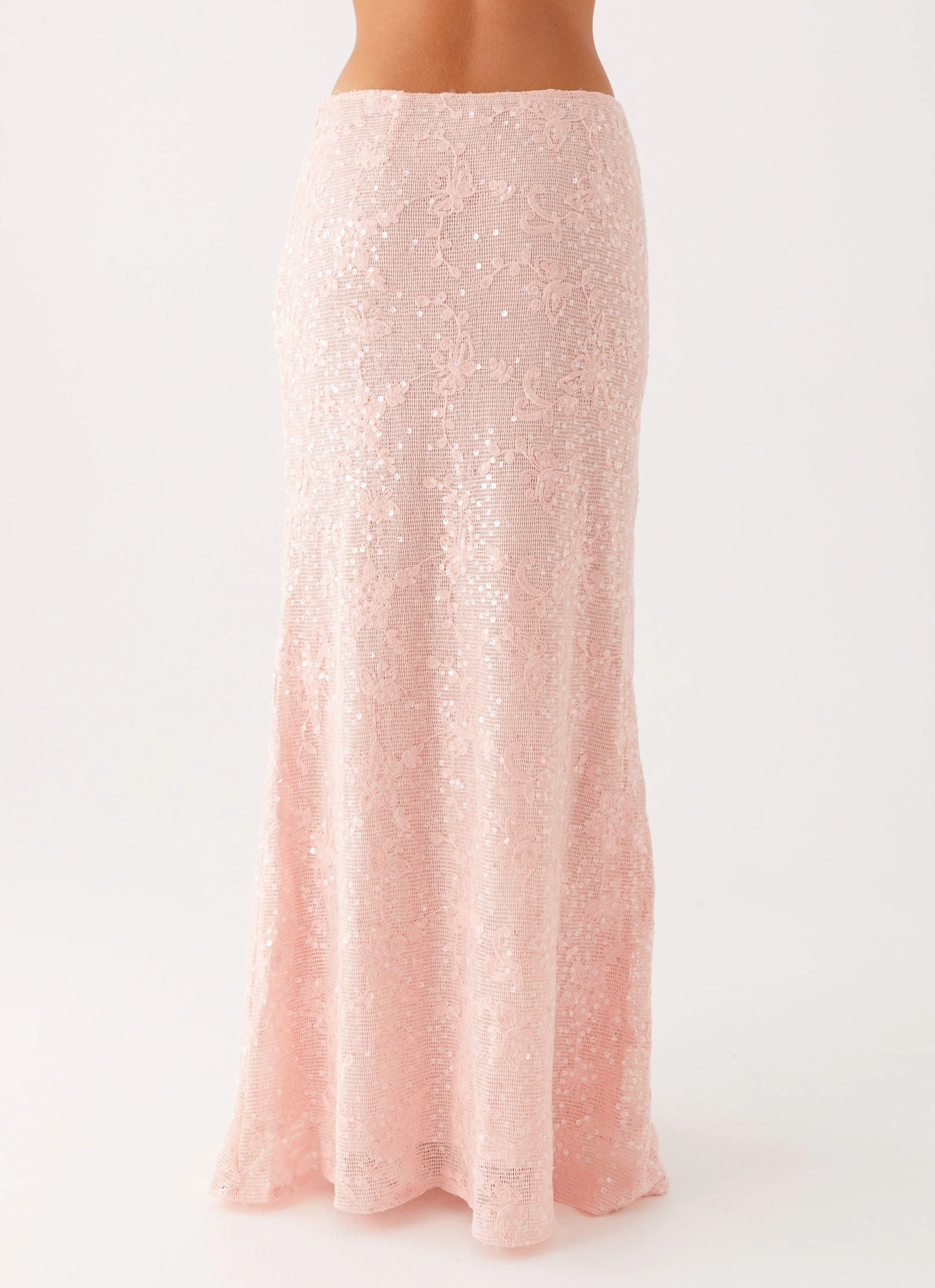 Chill Look All Day Nico Sequin Maxi Skirt - Pink