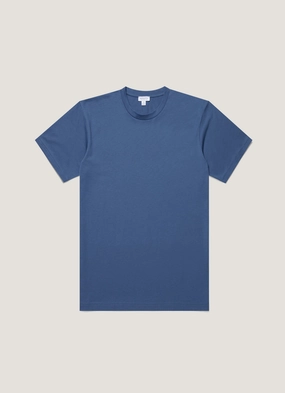 Easy Design Men's Riviera Midweight T-shirt in Soft Denim Cozy Wearable Men's Riviera Midweight T-shirt in Soft Denim