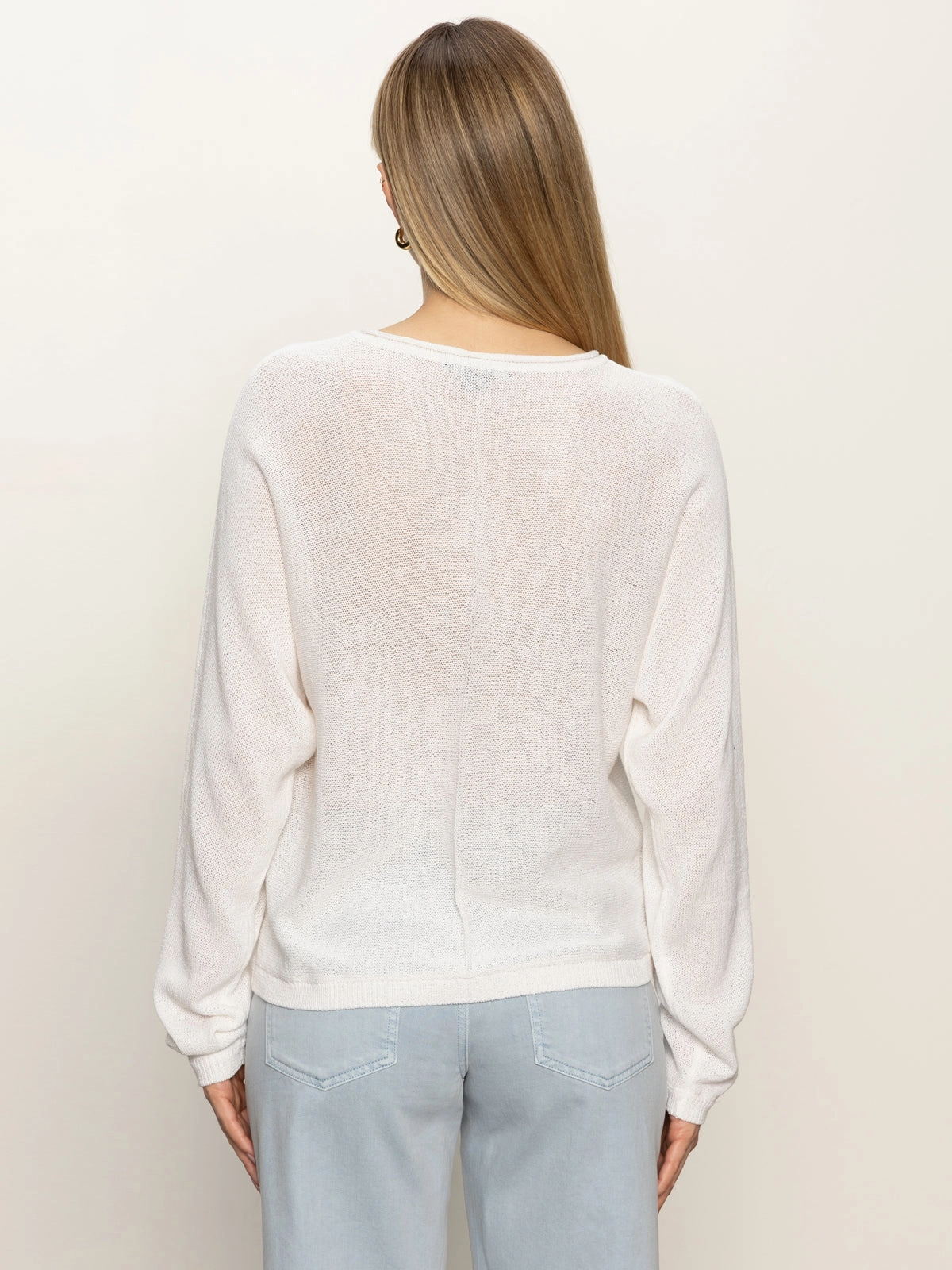 Stretch Recovery Fabric Easy Knitwear Top White