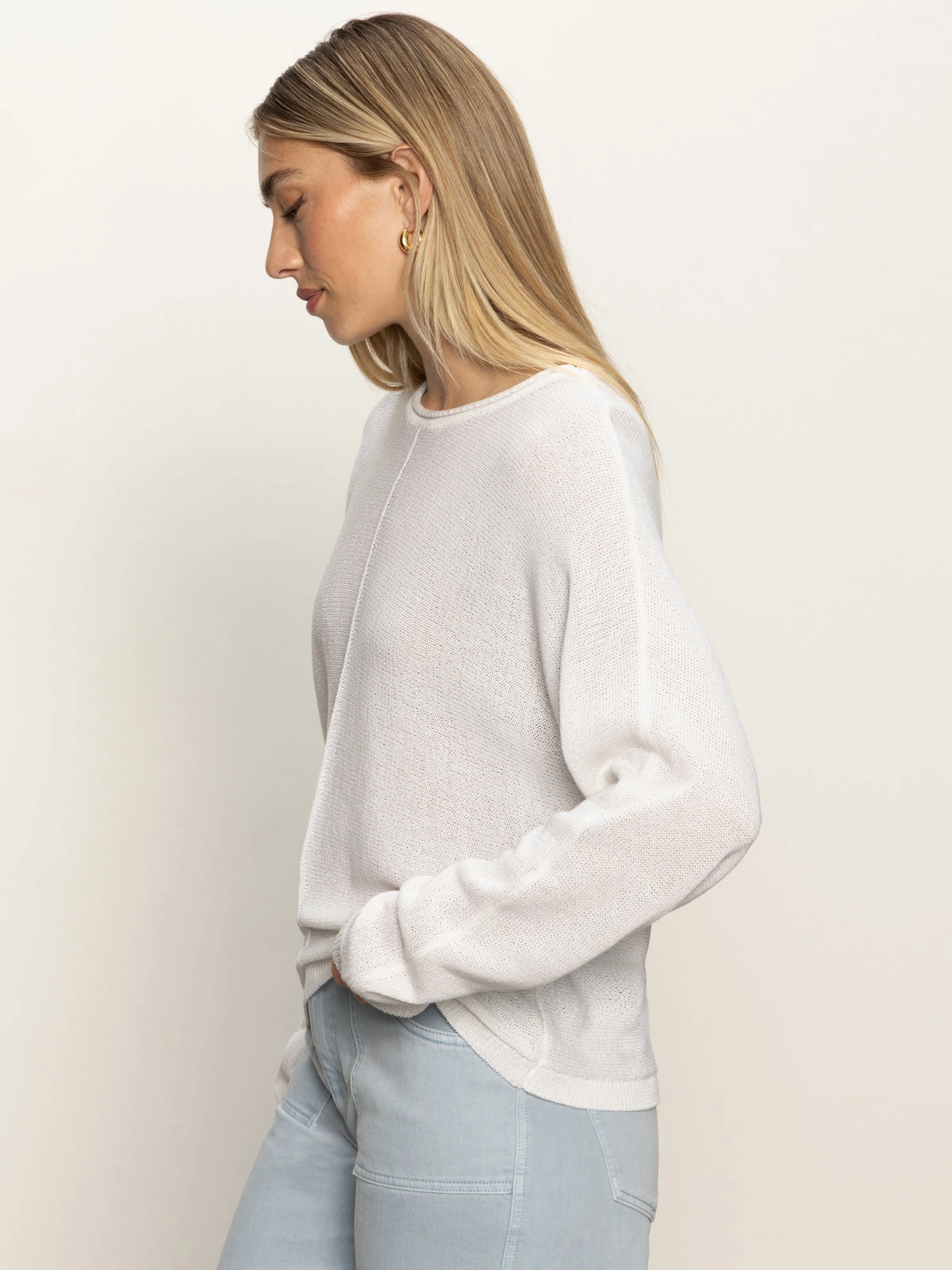 HeatTrapping Fibers Easy Knitwear Top White