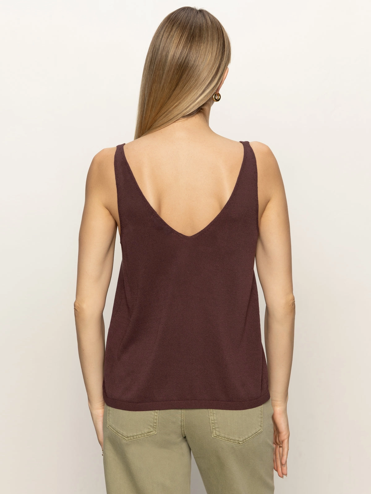 Flatlock stitching Home Casual V-Neck Knitwear Tank Mesa