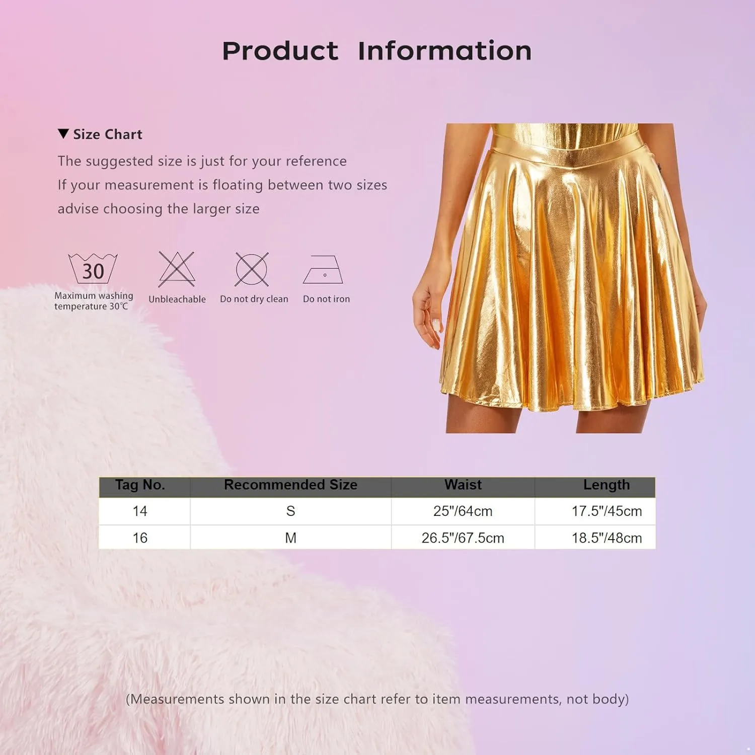 easyforever Women's Shiny Metallic High Waist A-Line Mini Skirts Disco Dance Pleated Short Skirts