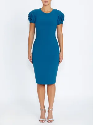Eco Friendly Thea Blue Crepe Dress Thea Blue Crepe Dress Understated Glam
