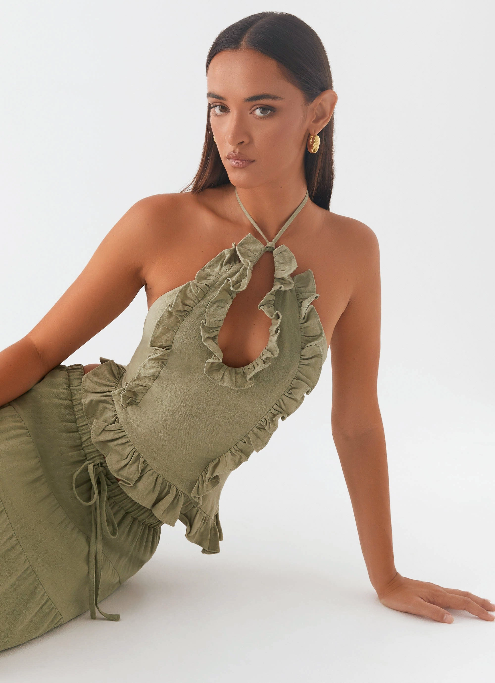 Mariella Linen Top - Sage Soft Brushed Interior