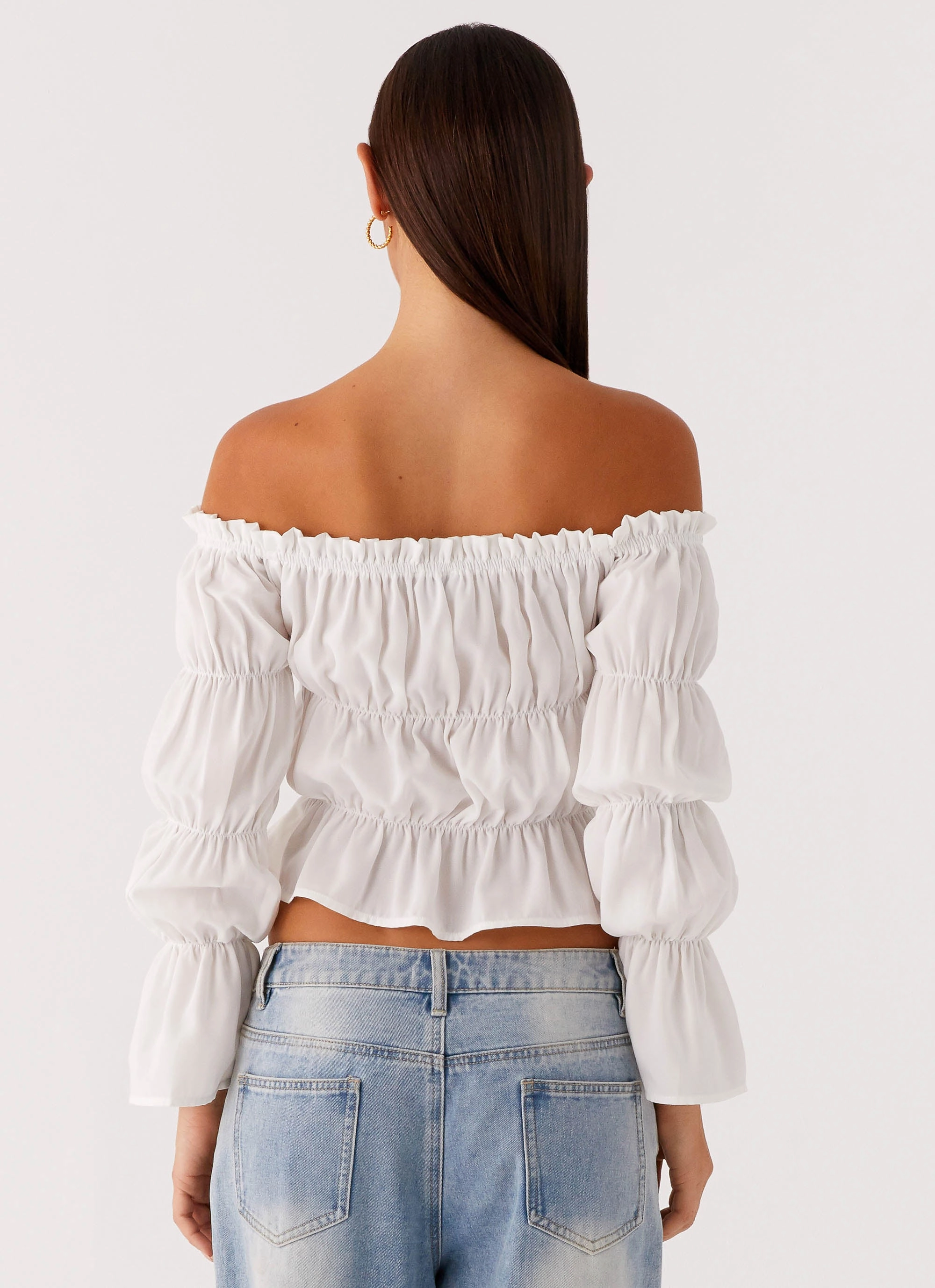 Cozy Cardigan Raglan Sleeve Imara Ruched Long Sleeve Top - Ivory