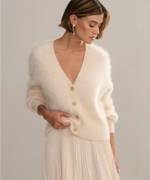 EcoCertified Organic Cotton Cashmere Peyton Cardigan Cashmere Peyton Cardigan Roll Up Sleeve System HighNeckCut